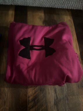 Under Armour Hot Pink Hoodie with Black Logo